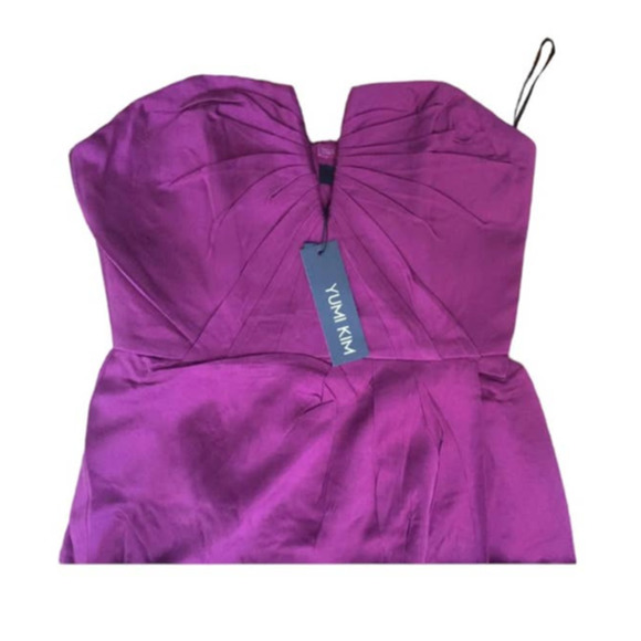 YUMI Kim Bombshell Silk Strapless Maxi Dress in Burgundy Size XS Wedding Season - Picture 11 of 13